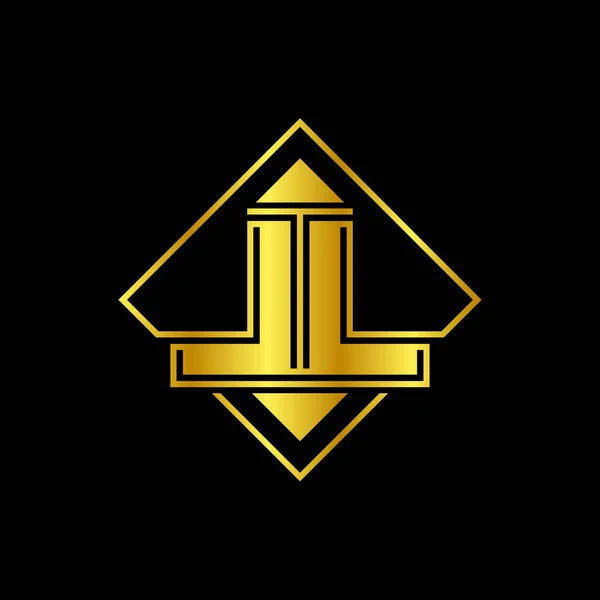 Carta Espelho Dourado Logotipo Luxo Vetor Logotipo Design Moderno Para — Vetor de Stock