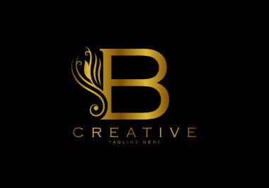 B harfi lüks logo şablonu, antika tarzı gelişti.