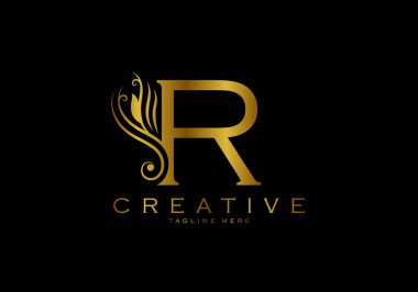 R harfi logo şablonu, antika stili gelişti.