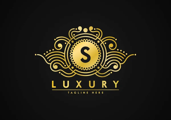 Carta Logotipo Design Luxo Modelo Emblema Para Marca Textura Única — Vetor de Stock