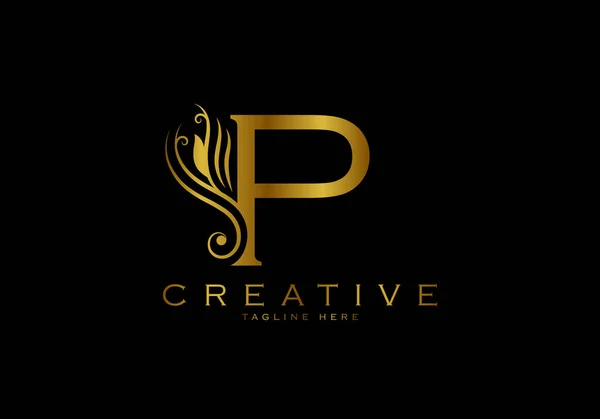 P harfi lüks logo şablonu, antika tarzı gelişti.