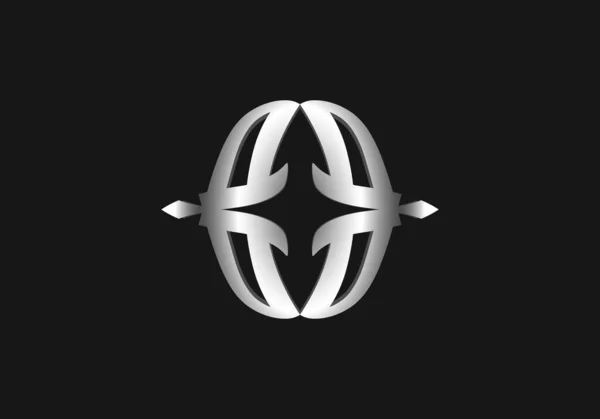 Металлическая Стрелка Буквы Абстрактный Простой Дизайн Талисмана Бренда — стоковый вектор
