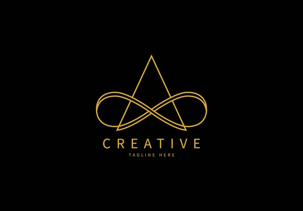 İlk A Harfi Sonsuzluk Logo Şablonu, Minimalist satır tasarımı.