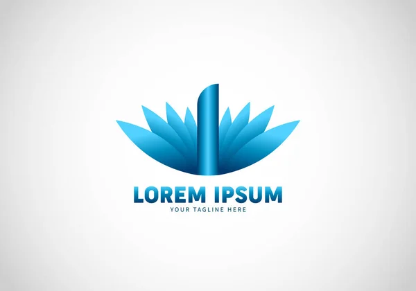 Initial Letter Wing Logo Template Elegant Design Lijkt Een Bloem — Stockvector