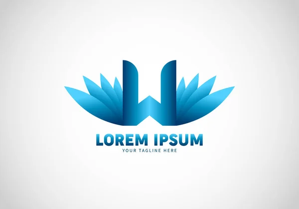 Initiële Letter Wing Logo Template Elegant Design Lijkt Een Bloem — Stockvector