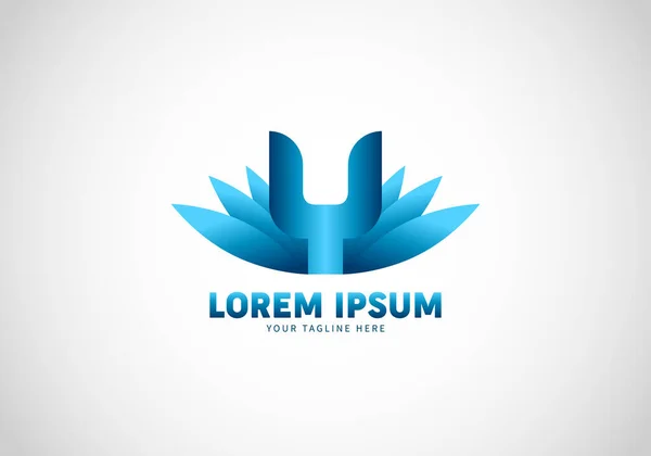 Eerste Letter Wing Logo Template Elegant Design Lijkt Een Bloem — Stockvector