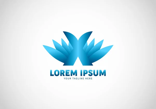 Initiële Letter Wing Logo Template Elegant Design Lijkt Een Bloem — Stockvector