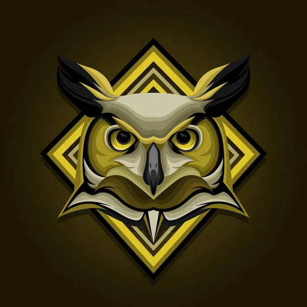 Logo Mascot Owl Art Vector Animal Emblem — 스톡 벡터