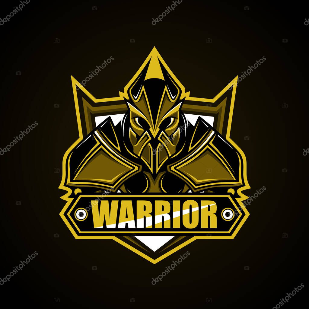 Logo Mascot WARRIOR Esport, Gaming emblem