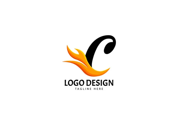 List Logo Ognia Dla Marki Lub Firmy Concept Minimalist — Wektor stockowy