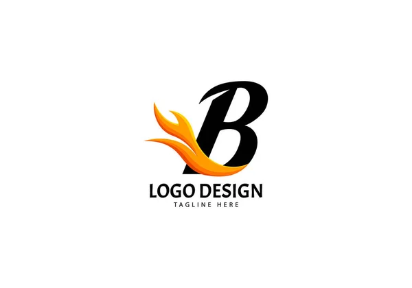 List Logo Ognia Dla Marki Lub Firmy Concept Minimalist — Wektor stockowy