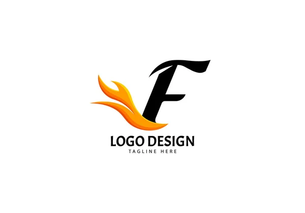 Letter Fire Logo Brand Company Concept Minimalist — Stock Vector