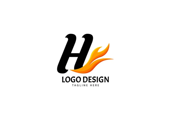 品牌或公司的H字火警标志 概念简约主义 — 图库矢量图片