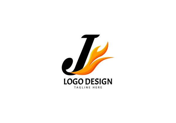 List Fire Logo Dla Marki Lub Firmy Concept Minimalist — Wektor stockowy