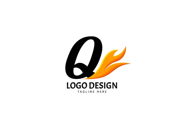 Letter Fire Logo Brand Company Concept Minimalist — 스톡 벡터