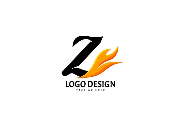 List Fire Logo Dla Marki Lub Firmy Concept Minimalist — Wektor stockowy