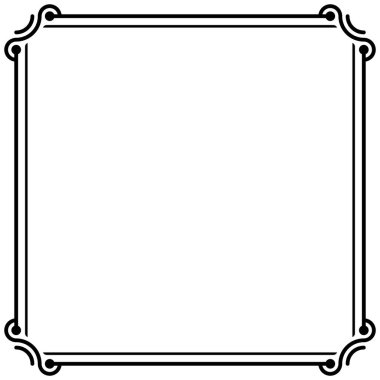 Çerçeve Kenarlık Çizgisi Vektörü Basit Tasarım, Siyah Kare Şekli