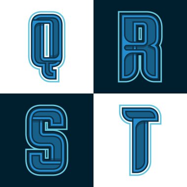 Mavi: Q, R, S, T yazı tiplerinin vektörü