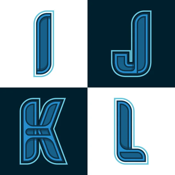 Vector Set Alphabet Fonts Blue — Stock Vector