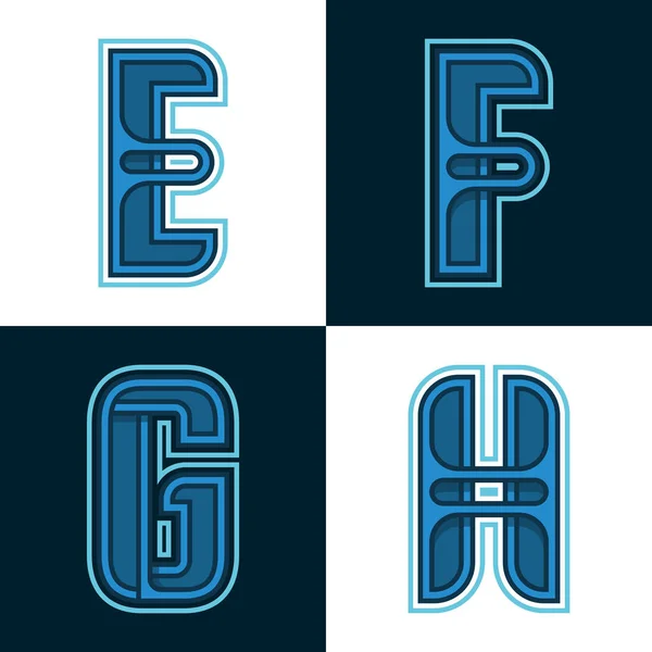 Vector Set Alfabet Van Lettertypen Blauw — Stockvector