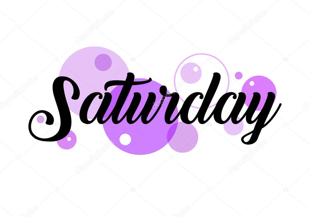 Saturday writing text vector, Simple design