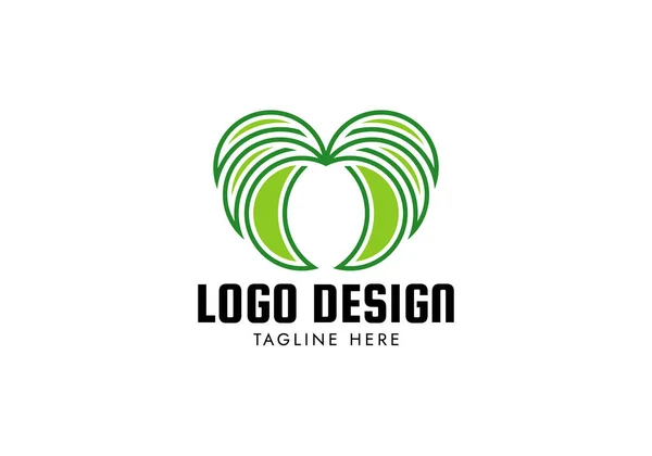 Pálmafa Logó Design Vektor Illusztráció Minimalista Koncepció — Stock Vector