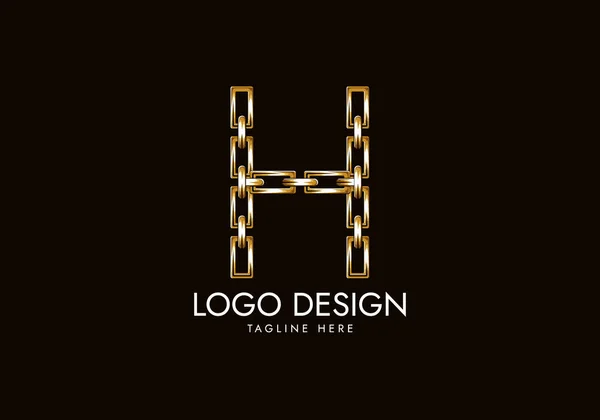 List Wstępny Łańcuch Logo Wektor Elegancki Design — Wektor stockowy