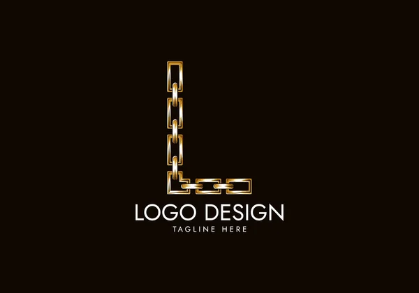 List Wstępny Łańcuch Logo Wektor Elegancki Design — Wektor stockowy