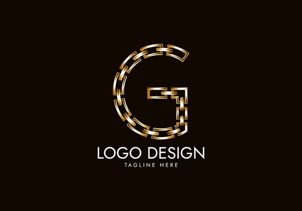 Letra Inicial Chain Logo Vector Diseño Elegante — Vector de stock