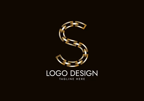 List Początkowy Łańcuch Logo Wektor Elegancki Design — Wektor stockowy