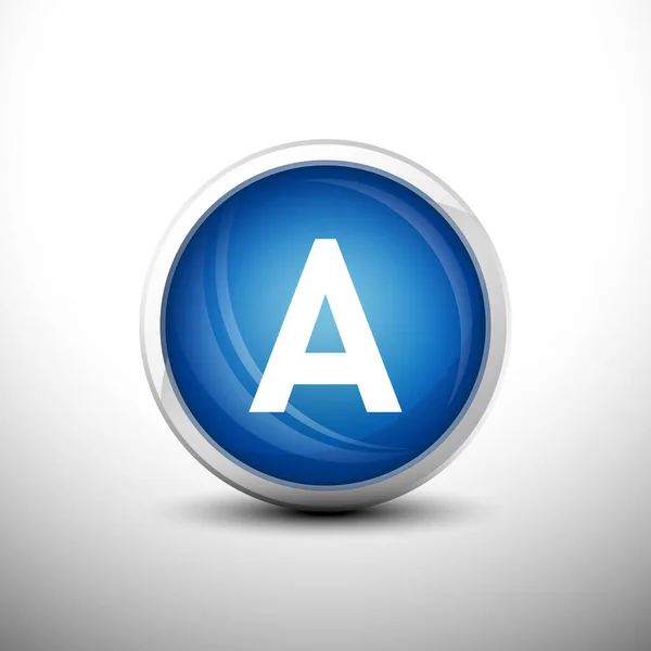 Буква Shiny Blue Keys Веб Иконок Образовательных Иконок Алфавитных Иконок — стоковый вектор