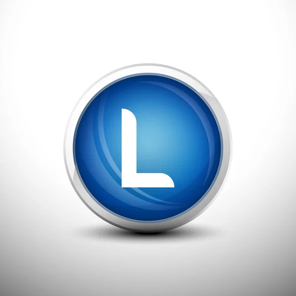 Letter Shiny Blue Keys Voor Web Iconen Onderwijs Iconen Alfabet — Stockvector