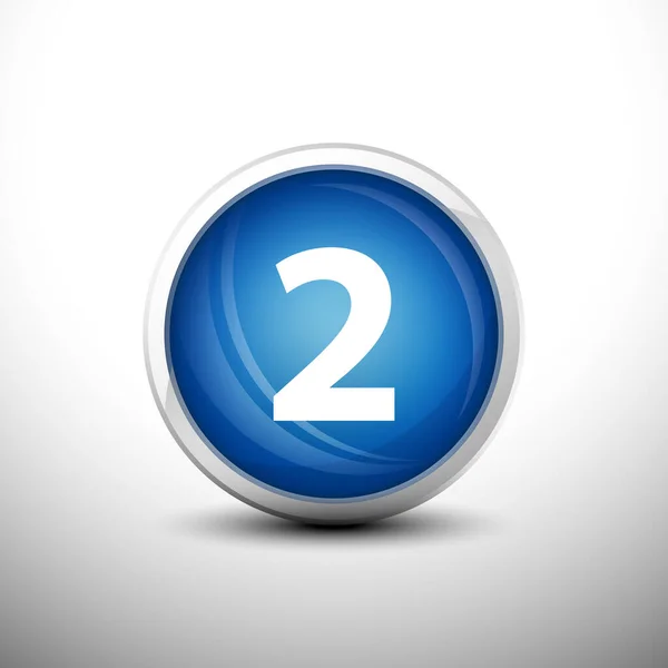 Web Simgeleri, Eğitim Simgeleri ve Sayı Simgeleri için 3D Parlak Mavi Anahtarlar 'da 2 numara. Vektör İllüstrasyonu