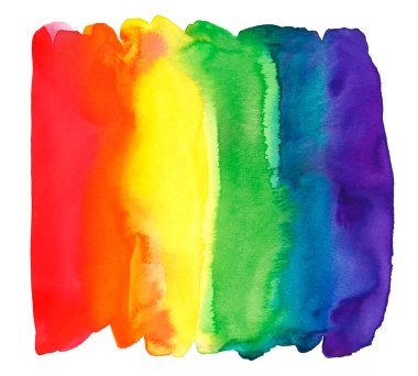 suluboya gökkuşağı. Renklere parlak ve pürüzsüz geçiş. LGBT bayrak fırça darbesi. İnsan hakları ve hoşgörü. LGBTQ desteği. Resim beyaz arkaplanda izole edildi