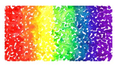 gökkuşağı elle çizilmiş suluboya. Yayılma ve boya geçişlerinin güzel arka planı. LGBT toplum desteği. İnsan hakları. LGBTQ. düz çizim oranı
