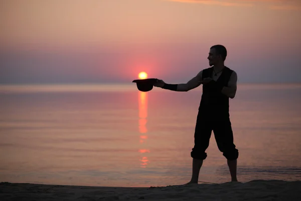 Vangen van de zonsondergang — Stockfoto