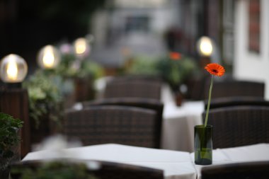 restoranın terasında