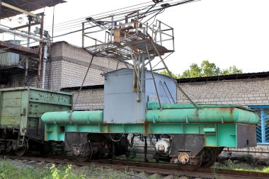 Donetsk kömür boşaltma istasyonu. Kömür ile yük vagonu. CHP. Productio