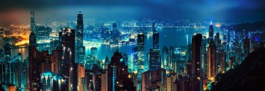 Hong kong akşam panorama