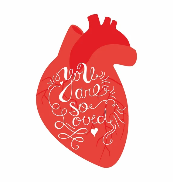 Vector illustration of a heart with an inscription - you are so loved — Stock vektor