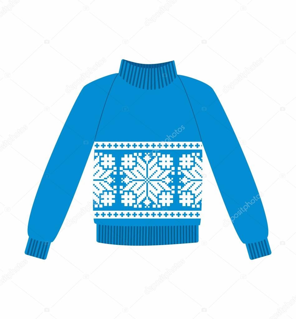 Winter warm sweater with an ornament, sweet shot, jumper for knit, blue color. Women's sweaters, mens sweater, unisex sweater.