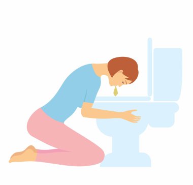 Woman Experiencing Morning Sickness. signs of pregnancy symptoms clipart