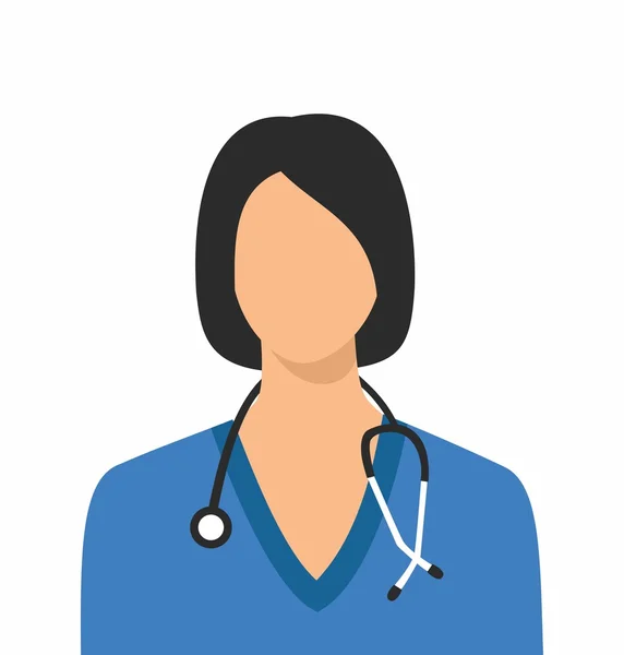 Female doctor icon. Nurse Symbol. Faceless Woman doctor with a stethoscope — Stock vektor