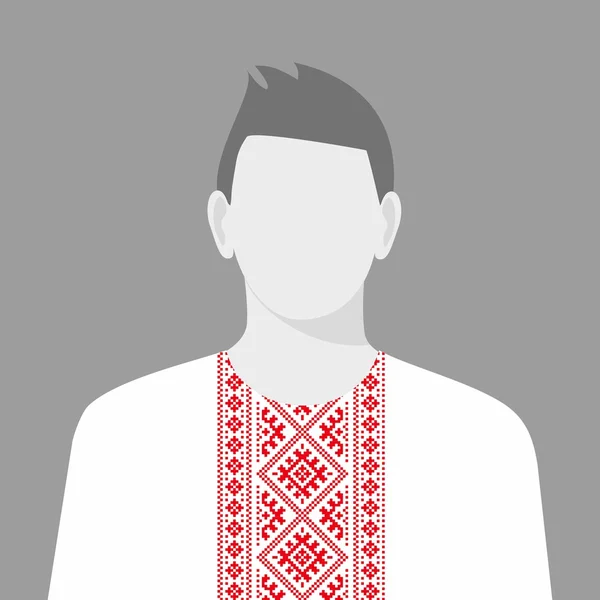 Un hombre sin rostro. ilustración vectorial. hombre en vestido nacional tradicional bordado — Vector de stock