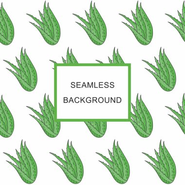 Vektör İllüstrasyon: Dikişsiz arka plan Aloe Vera