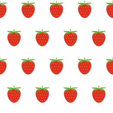 Çilek dikişsiz desen. Tekstil, sarma, duvar kağıtları ve diğer yüzeyler için vektör dokusu.