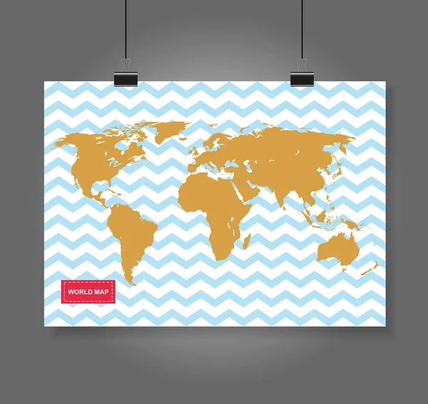 Vector map of the world on the decorative background — 스톡 벡터