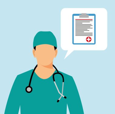 Pano ve steteskop vektör illüstrasyon grafik tasarımlı doktor