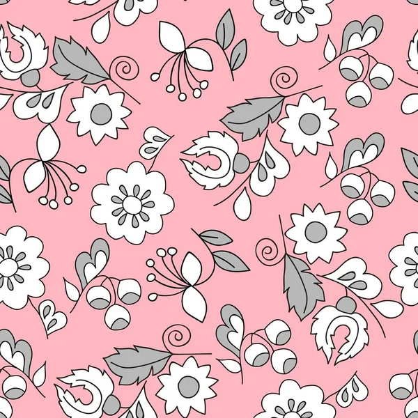 Motif Sans Couture Avec Des Fleurs Illustration Vectorielle — Image vectorielle