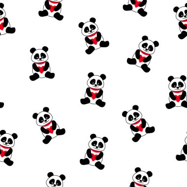 Panda desenli. vektör illüstrasyonu